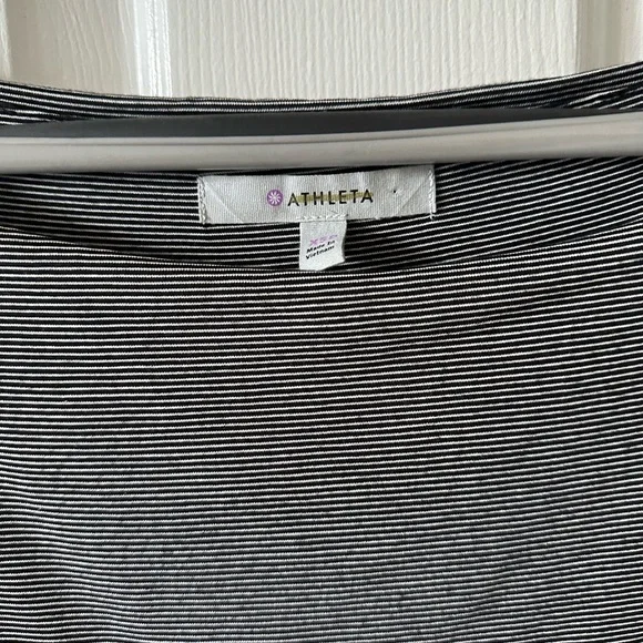 #7 ATHLETA Dress XSP Navy/White tiny stripes Boat Neck, Sleeveless, Lined - Picture 3 of 15